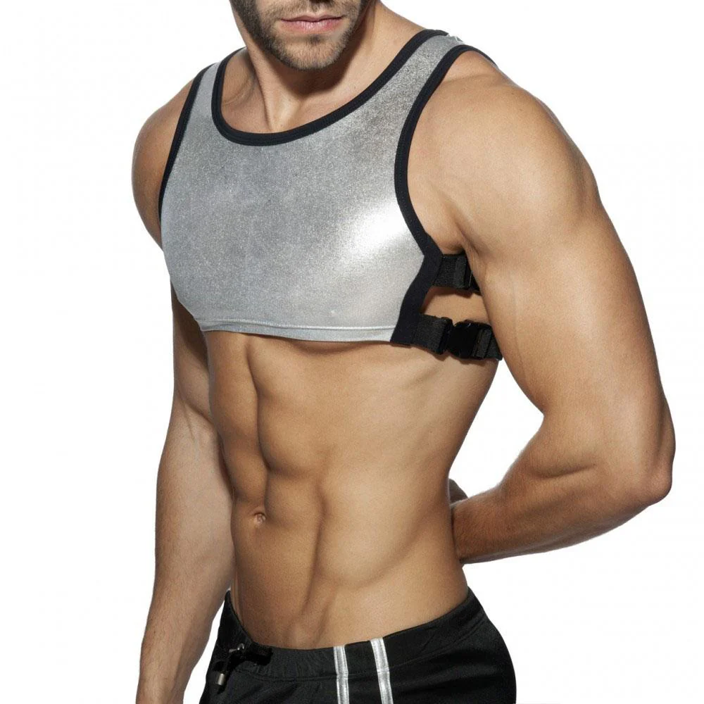 Men's JOCKMAIL JM999 - Full Back Shiny Gold/Silver Harness - Image 5