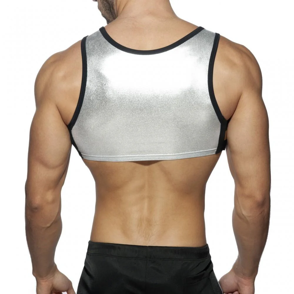 Men's JOCKMAIL JM999 - Full Back Shiny Gold/Silver Harness - Image 6