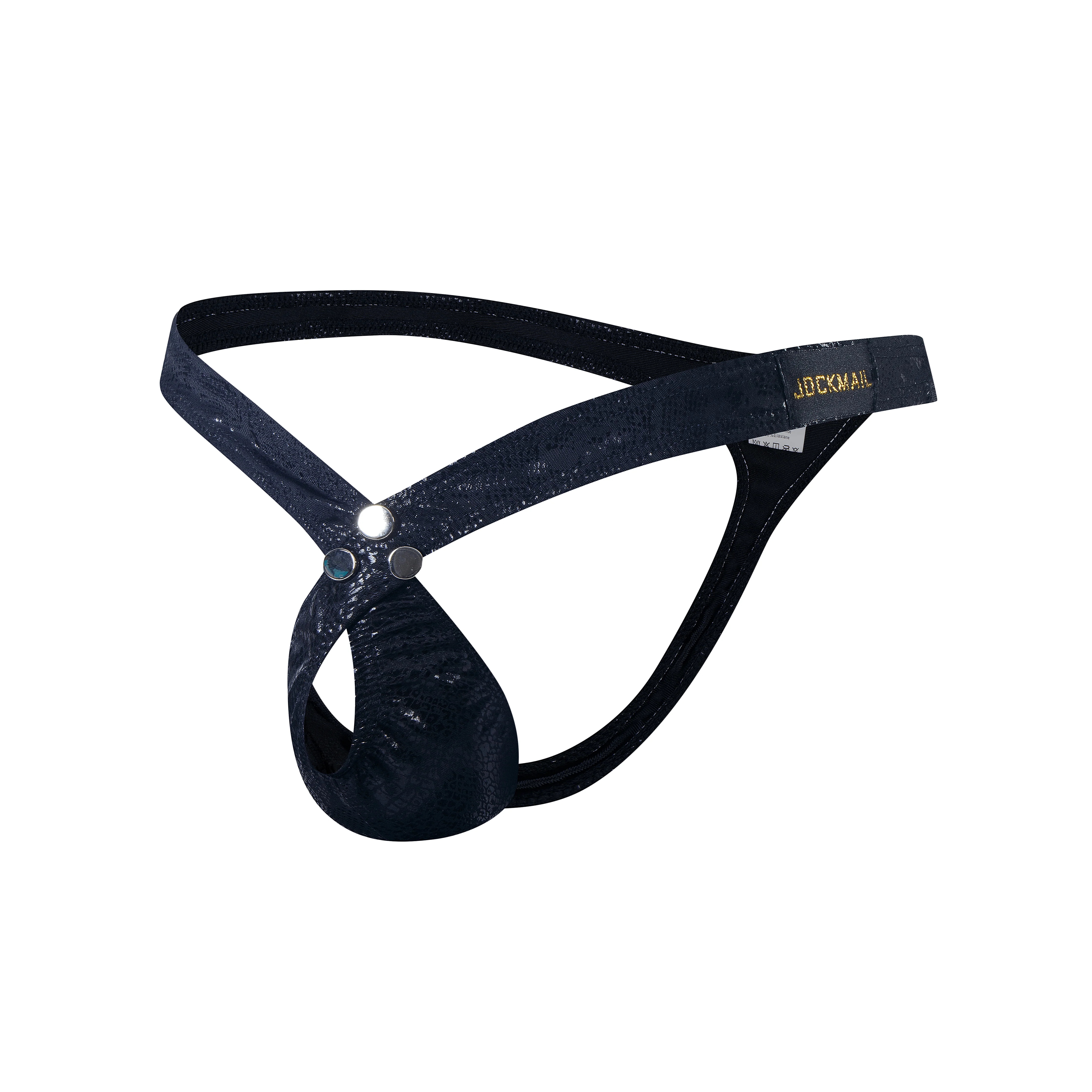 Men's JOCKMAIL JM245 - Signature Metallic Criss Cross Thong - Image 4