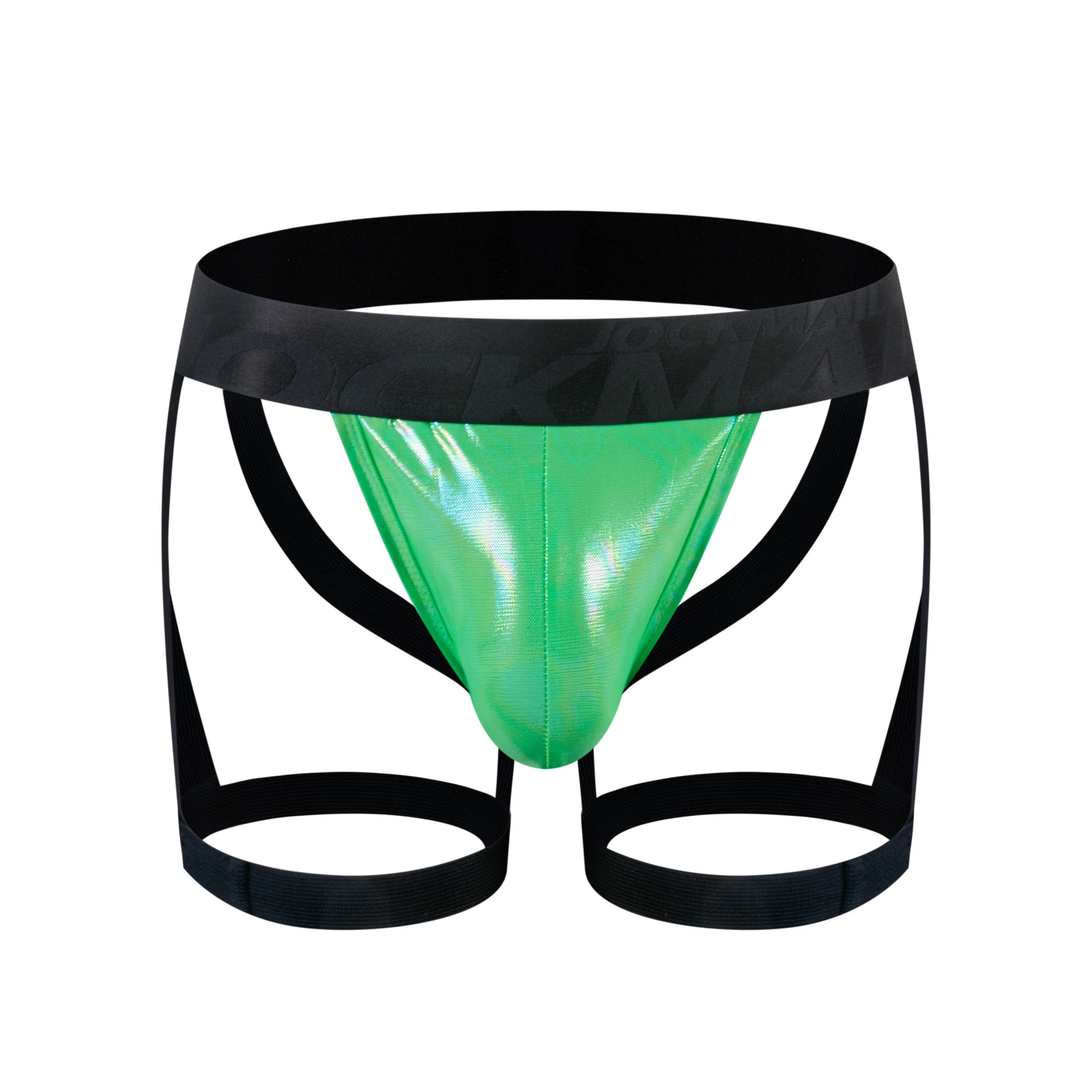Men's JOCKMAIL JM259 - Iridescent Jockstrap + Leg Straps - Image 2