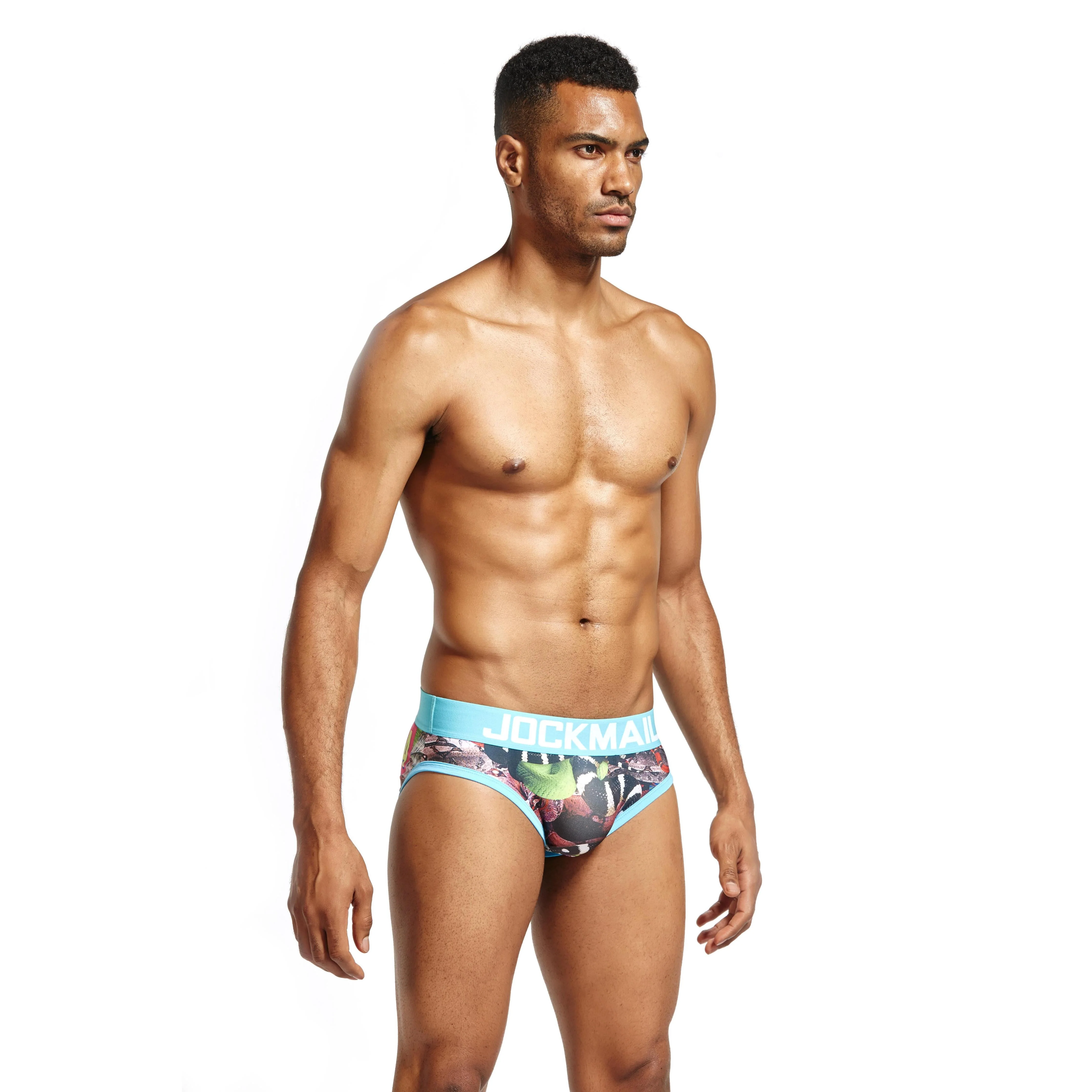 Men's JOCKMAIL JM326 Brief - Aqua - Image 3