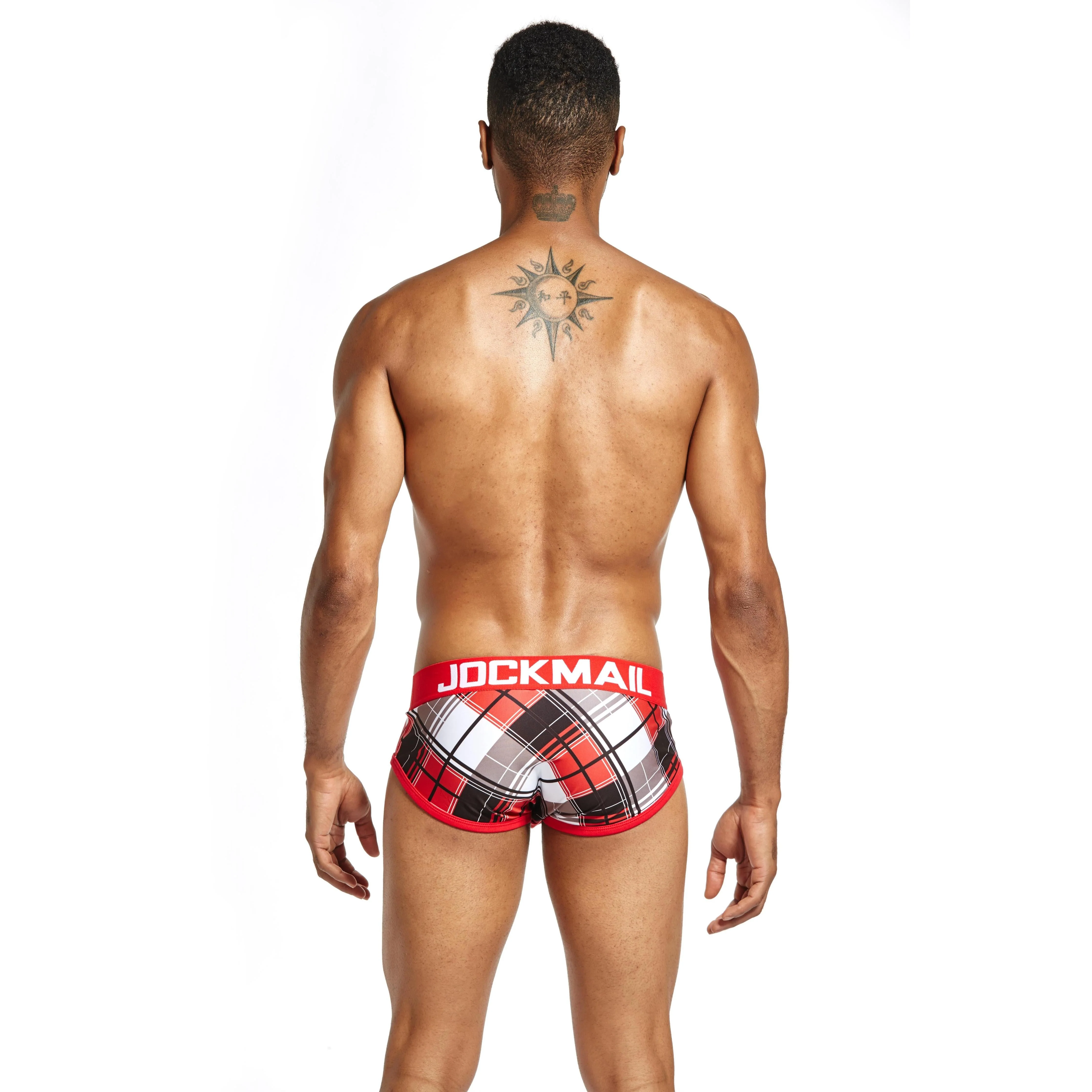 Men's JOCKMAIL JM327 Brief - Aqua - Red - Image 8