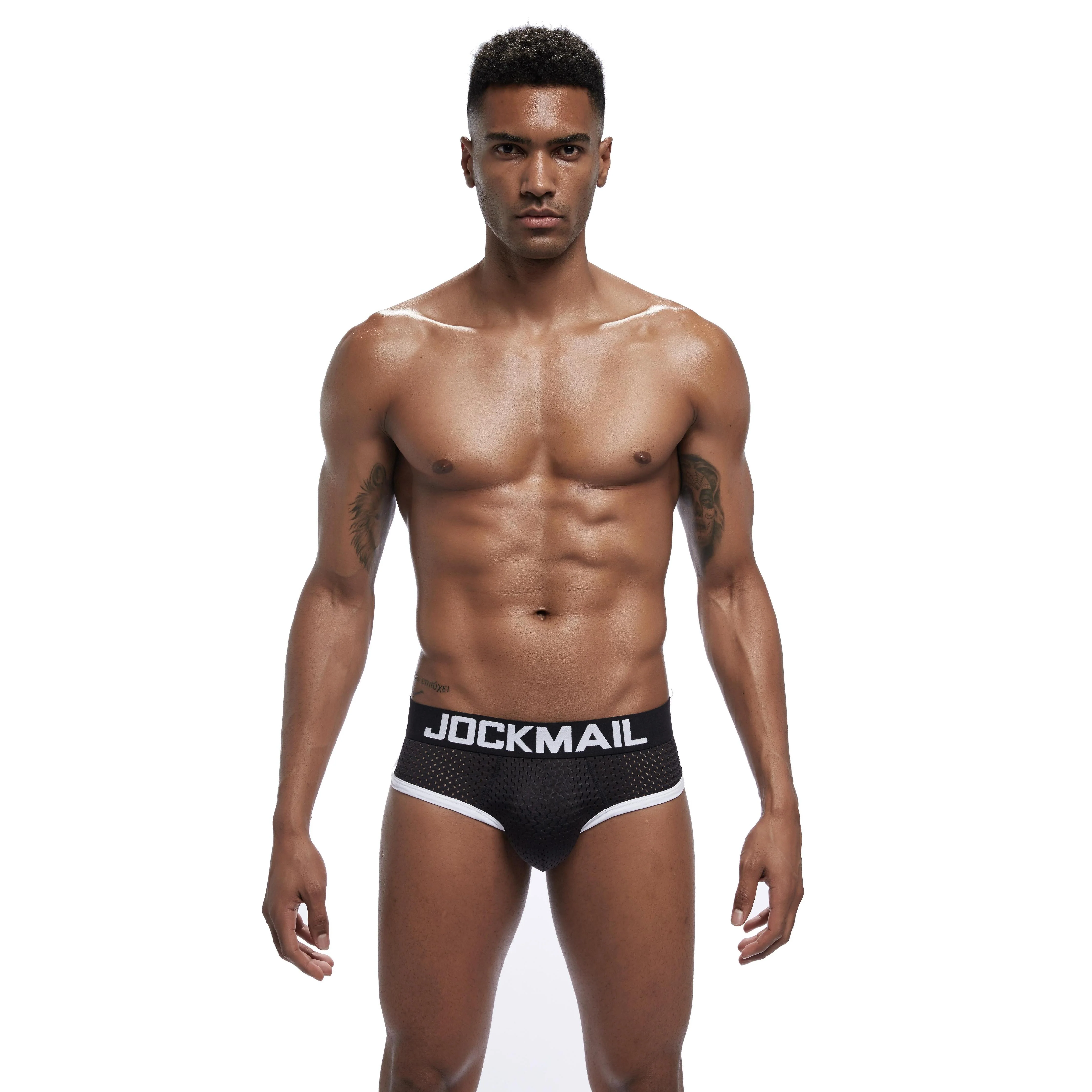Men's JOCKMAIL JM346 Brief - Black - Navy - White