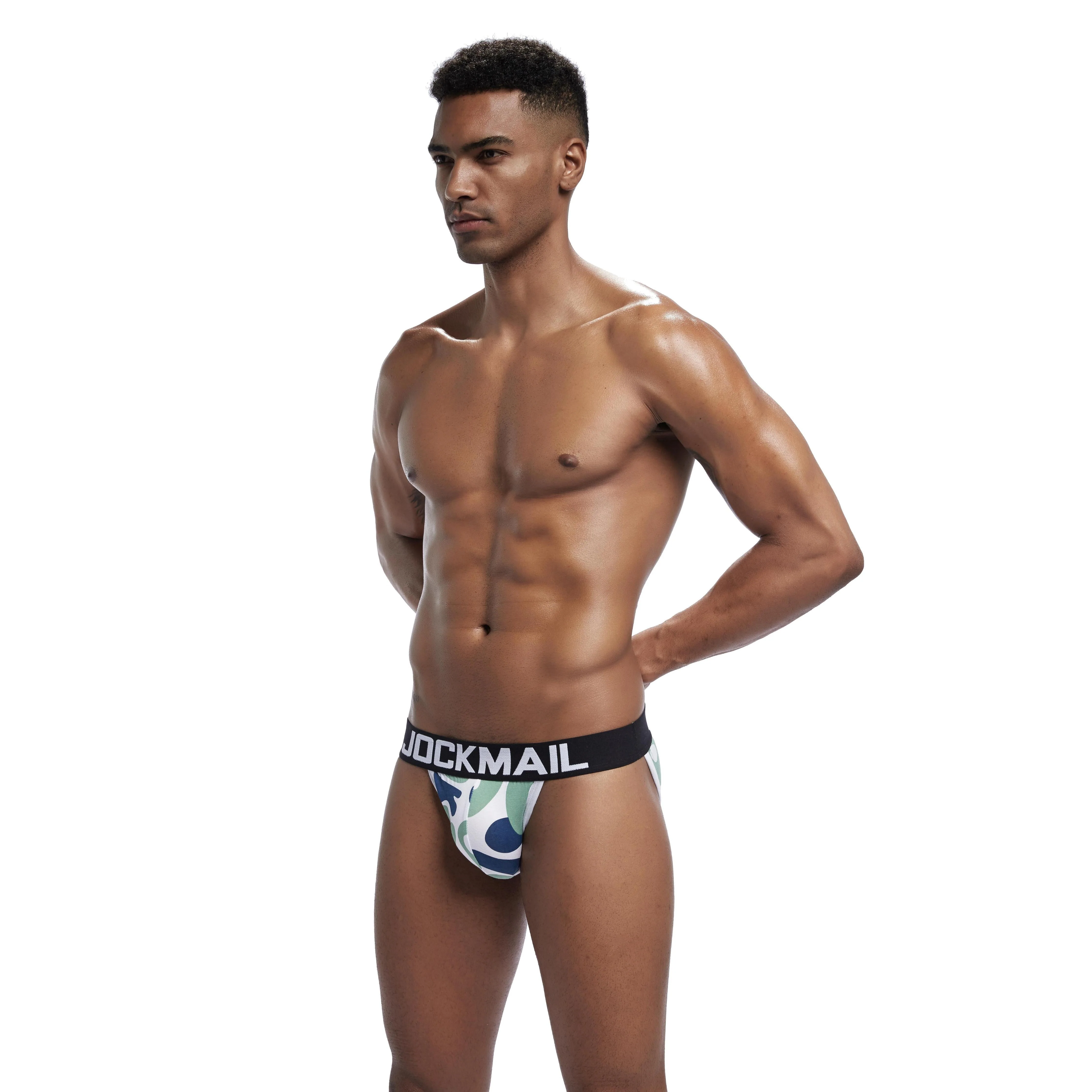 Men's JOCKMAIL JM348 Brief - Blue - Green - Grey - Image 5