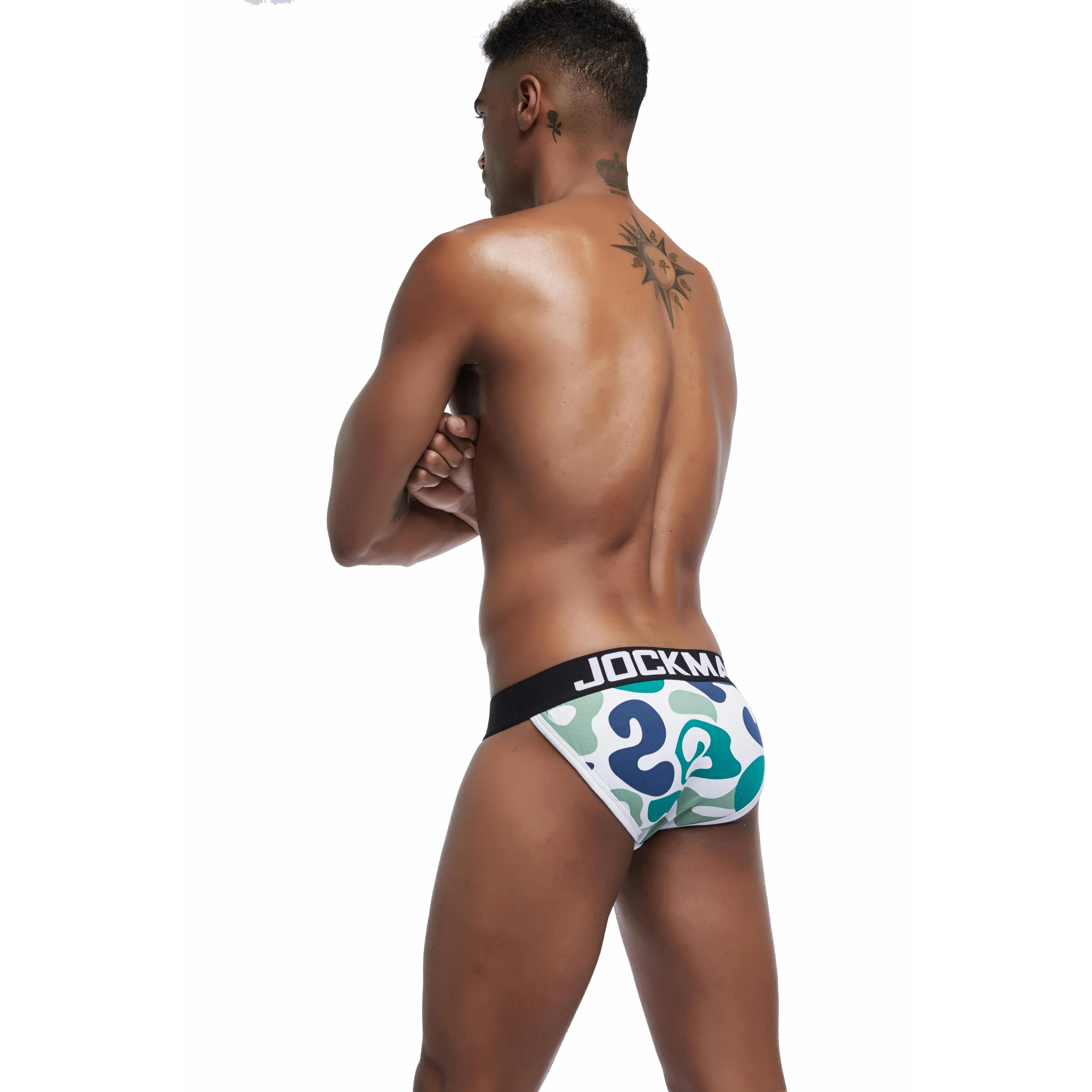 Men's JOCKMAIL JM348 Brief - Blue - Green - Grey - Image 6