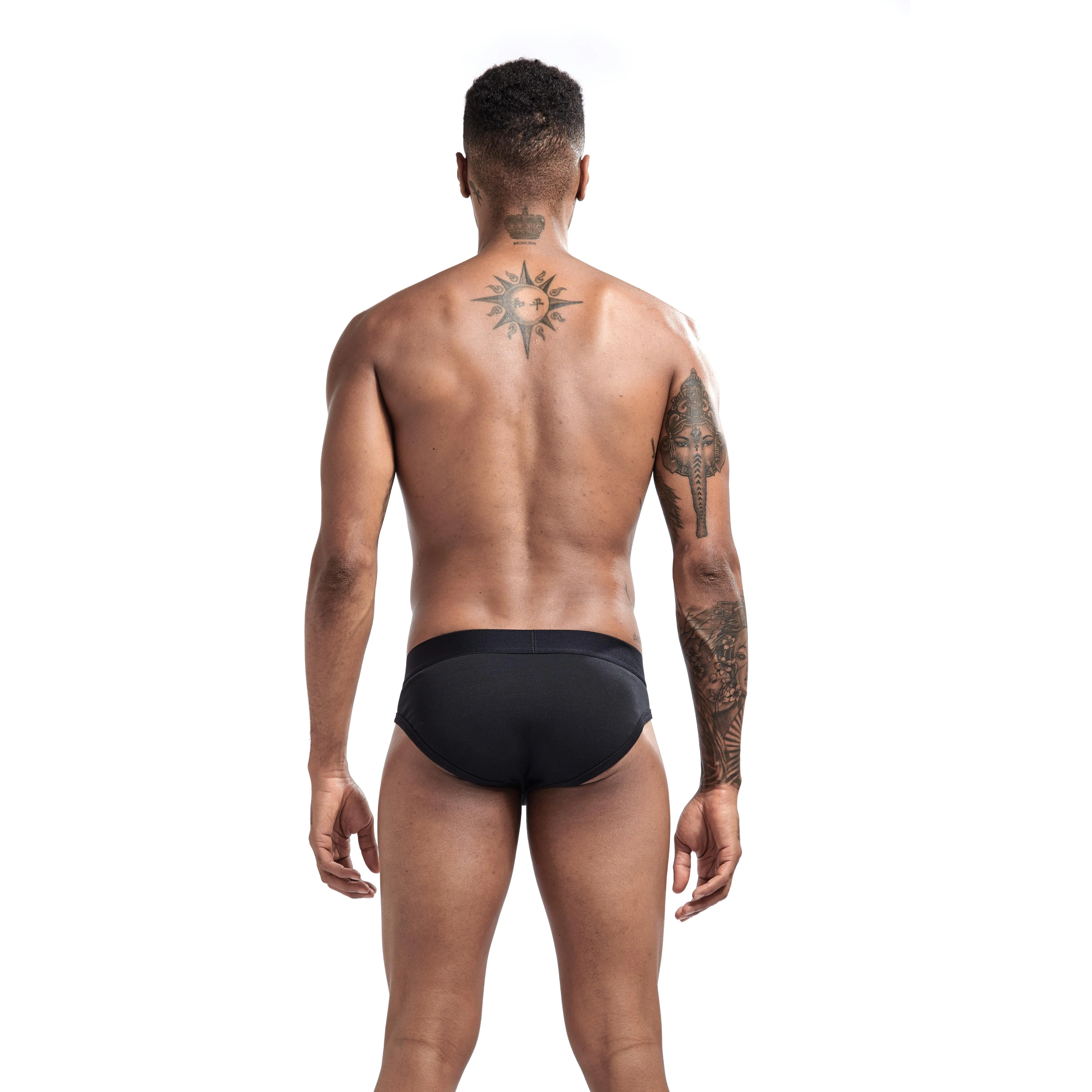Men's JOCKMAIL JM360 Brief - Black - Grey - White - Image 4
