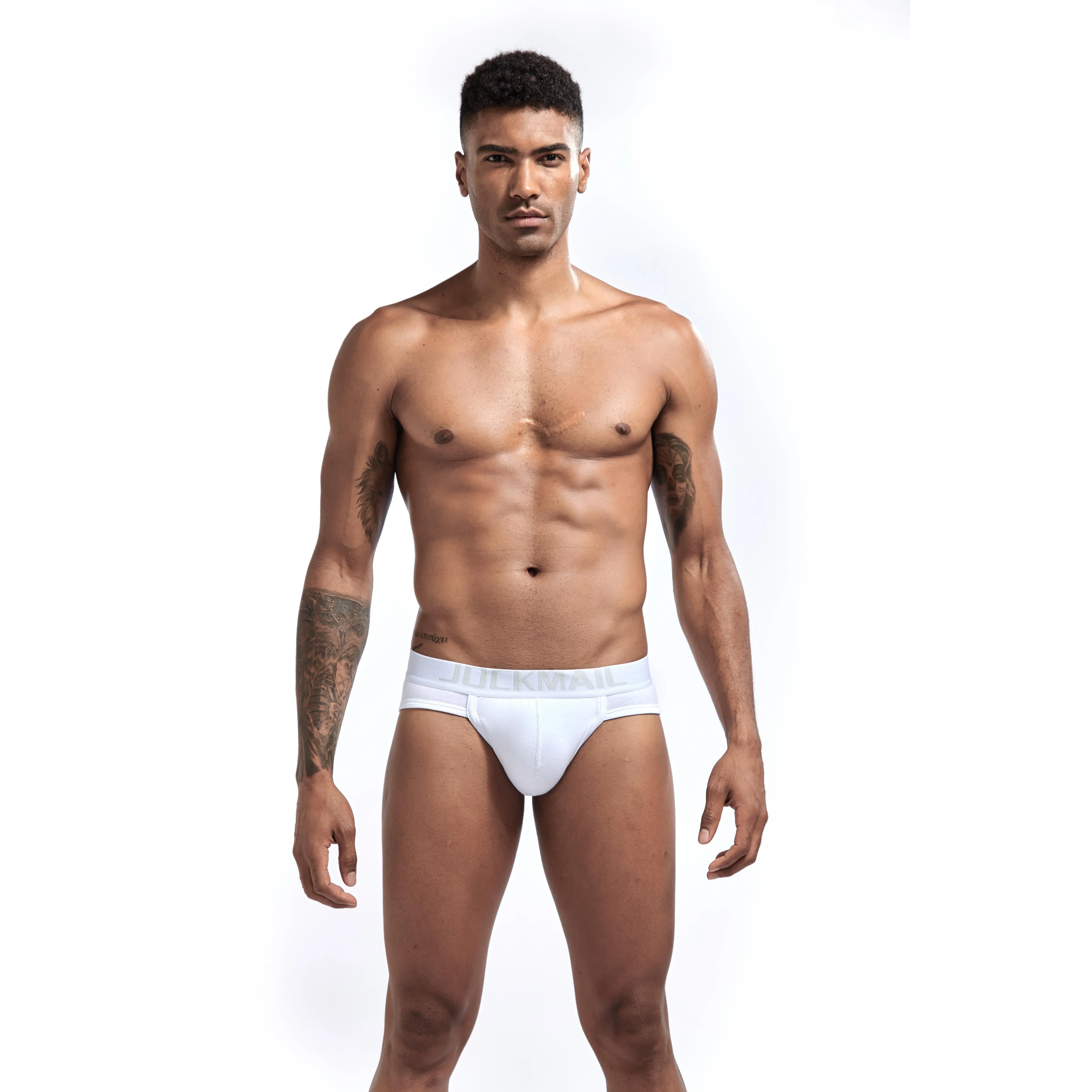 Men's JOCKMAIL JM360 Brief - Black - Grey - White - Image 9