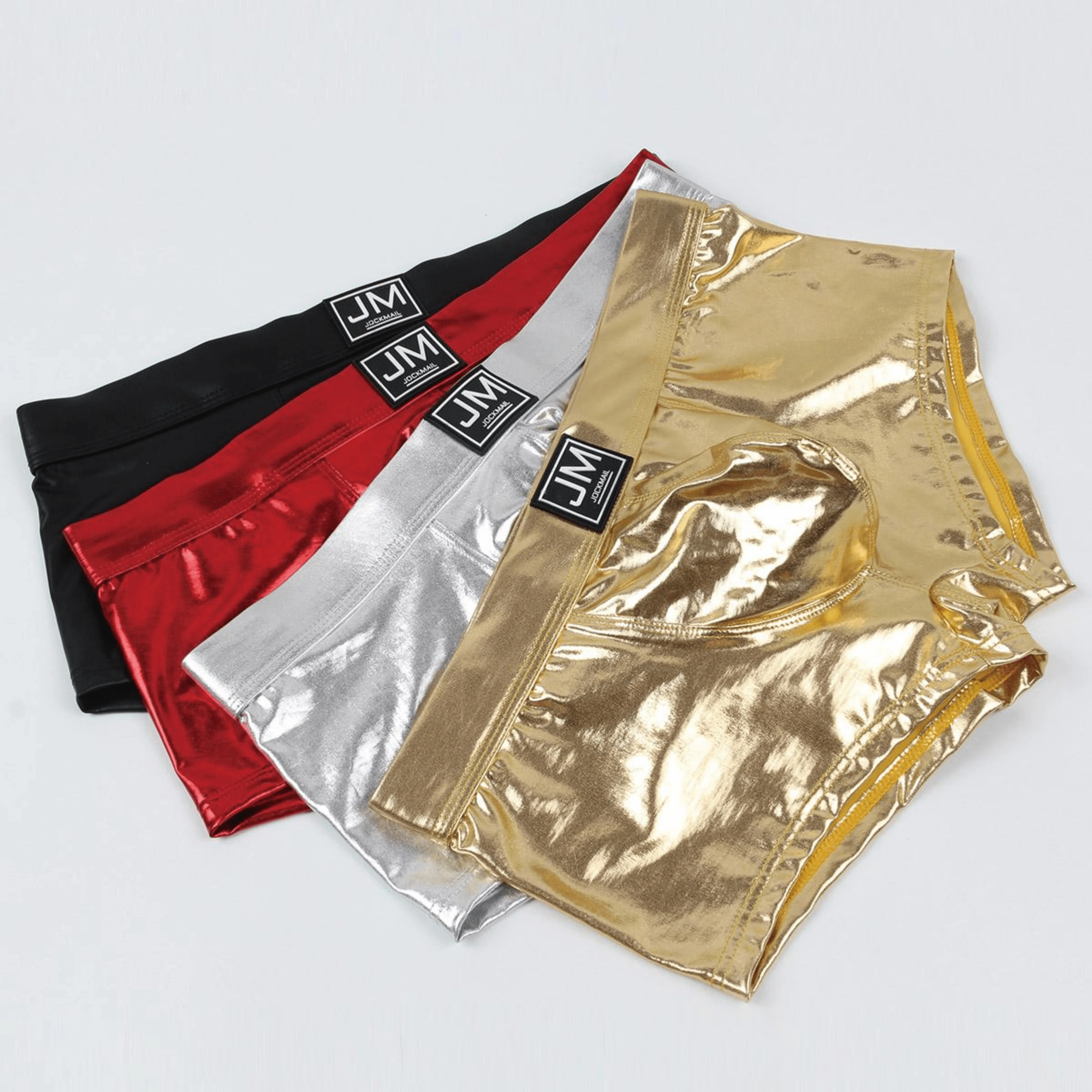 Men's JOCKMAIL JM494 - Pu Leather Shine Boxer - Image 3
